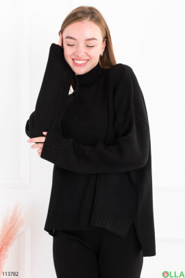Жіночий чорний комплект із светра та брюк
