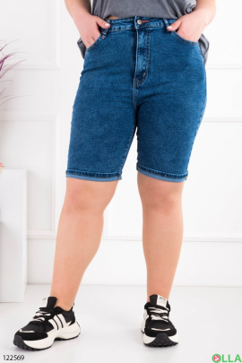 Women's blue denim batal shorts