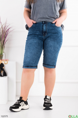 Women's blue denim batal shorts
