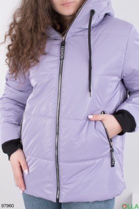 Женская фиолетовая куртка с капюшоном
