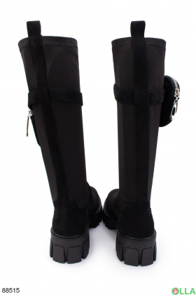 Women's black low-cut boots