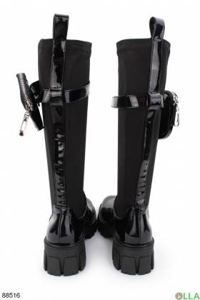 Women's black low-cut boots