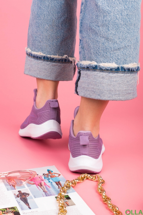 Женские фиолетовые кроссовки из текстиля