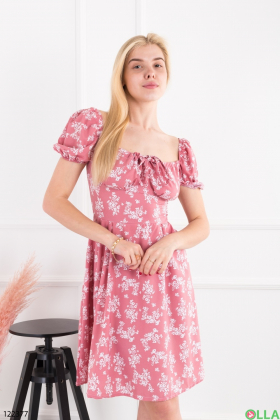 Women's pink sundress with print