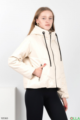 Women's light beige hooded jacket