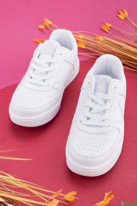 Жіночі білі кросівки з еко-шкіри