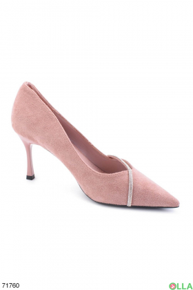 Жіночі рожеві туфлі на шпильці
