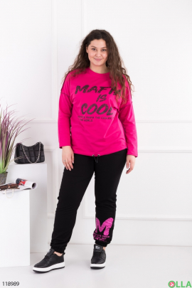 Women's black and pink batal tracksuit