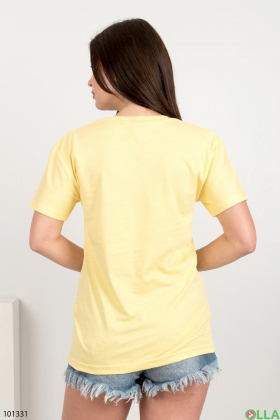 Жіноча жовта футболка з принтом