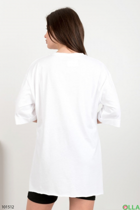 Жіноча біла футболка з принтом