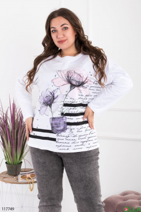 Women's white battle sweatshirt with print