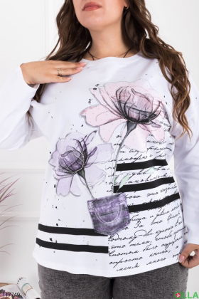 Women's white battle sweatshirt with print