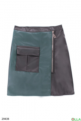Women's eco-leather A-line skirt