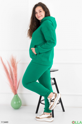 Жіночий зелений спортивний костюм батал