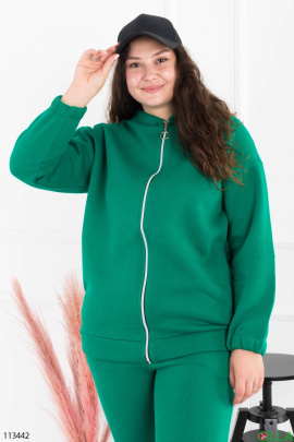 Женский зеленый спортивный костюм батал