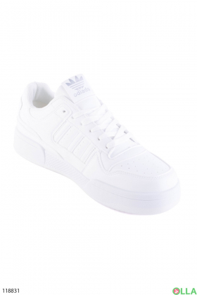 Men's white lace-up sneakers