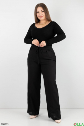 Women's black batal palazzo trousers