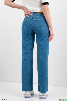 Женские синие джинсы-палаццо