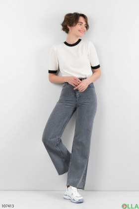 Women's gray palazzo jeans