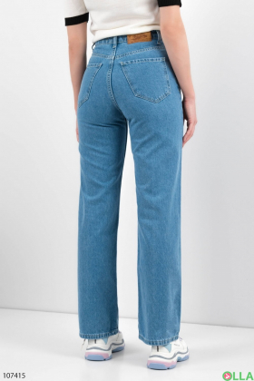 Женские синие джинсы-палаццо