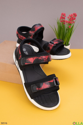 Black and red men's sandals