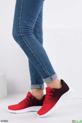 Женские черно-красные кроссовки