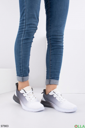 Women's gray and white sneakers