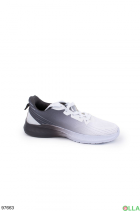Women's gray and white sneakers