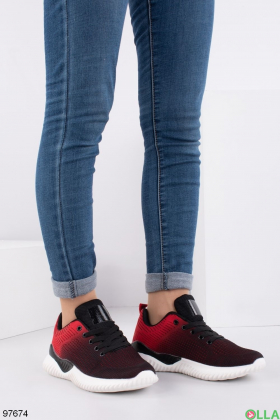 Женские черно-бордовые кроссовки