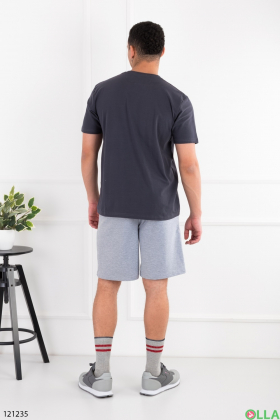 Men's gray batal set of T-shirt and shorts