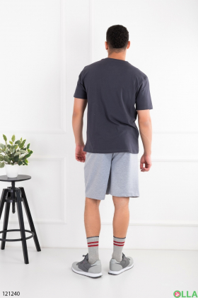 Men's gray batal set of T-shirt and shorts