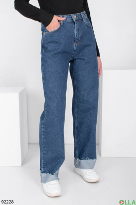 Жіночі сині джинси-кльош