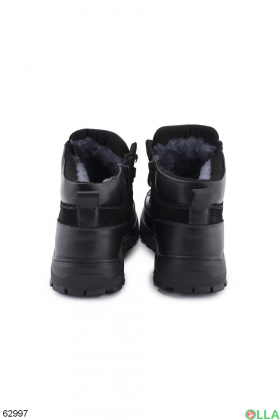 Мужские зимние черные ботинки