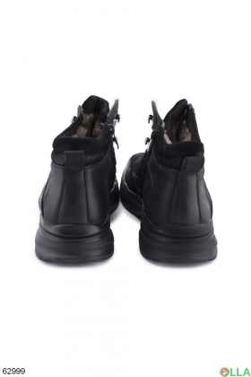 Мужские зимние черные ботинки