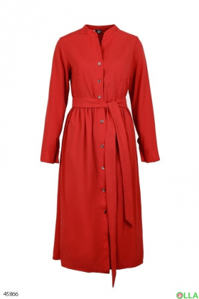 Жіноча червона сукня-сорочка