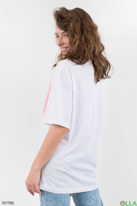 Women's white printed T-shirt