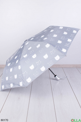 Женский серый зонт