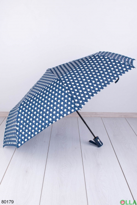 Жіноча синьо-біла парасолька в горох