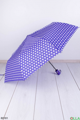 Жіноча фіолетово-біла парасолька в горох