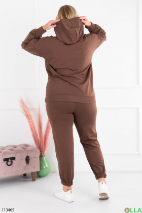Жіночий коричневий спортивний костюм батал