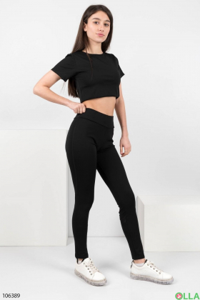 Women's black sports leggings