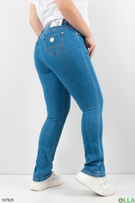 Жіночі блакитні класичні джинси батал