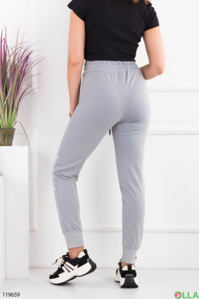 Жіночі сірі спортивні брюки-джогери