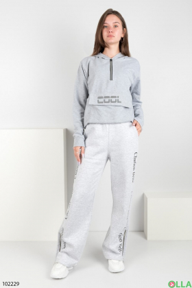Women's winter light gray sweatpants