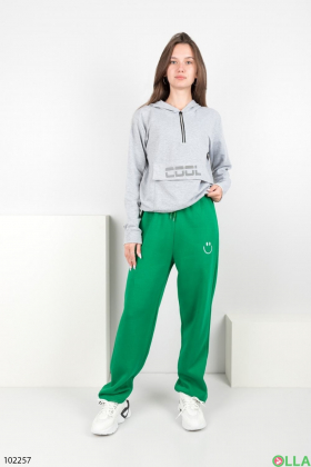 Женские зимние зеленые спортивные брюки