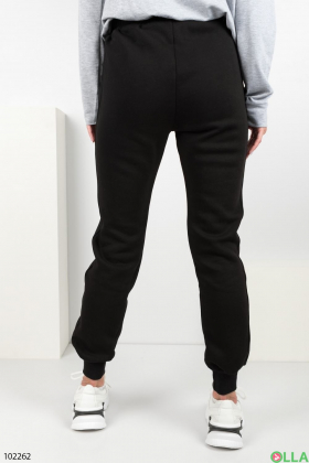 Женские зимние черные спортивные брюки