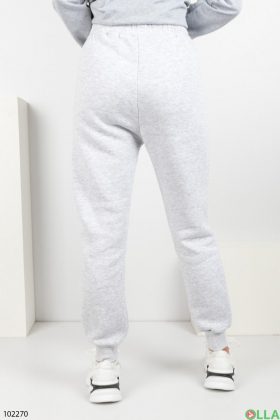 Жіночі зимові світло-сірі спортивні брюки