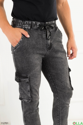 Men's dark gray cargo pants