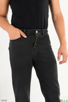 Men's dark gray banana trousers