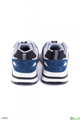 Men's blue and white lace-up sneakers